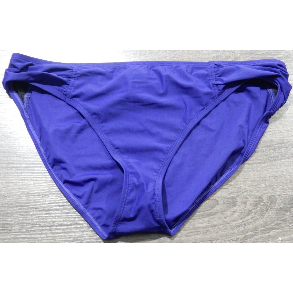 NWOT - 2BAMBOO RUCHED SIDE TAB BIKINI BOTTOM - ULTRA VIOLET - XL